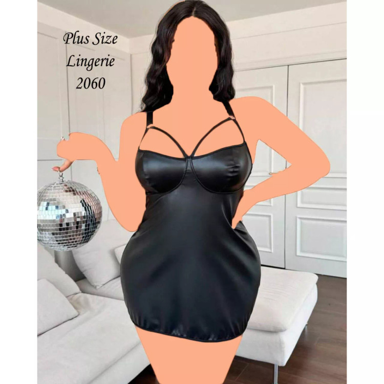 لباس خواب سایز بزرگ فنردار طرح چرم و پشت بندی MNG کد 2060