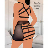 لباس خواب سایز بزرگ فنردار طرح چرم و پشت بندی MNG کد 2060