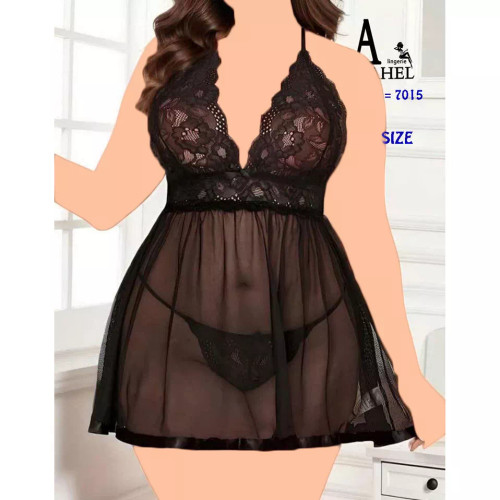 لباس خواب توری سایز بزرگ Anahel کد 7015
